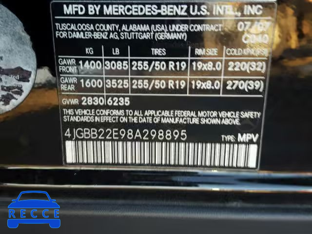 2008 MERCEDES-BENZ ML 320 CDI 4JGBB22E98A298895 image 9