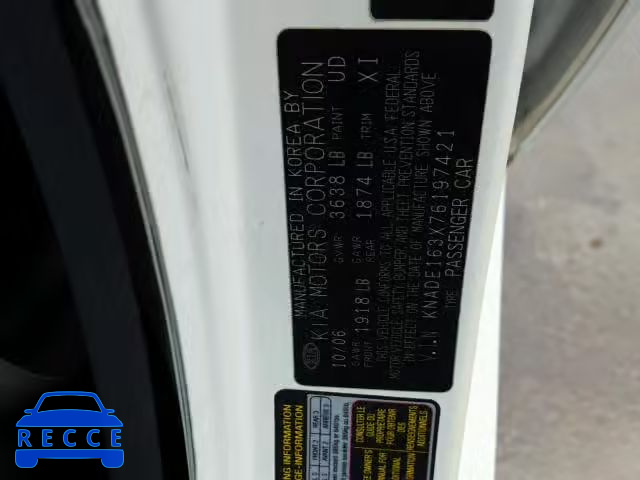 2007 KIA RIO 5 SX KNADE163X76197421 image 9