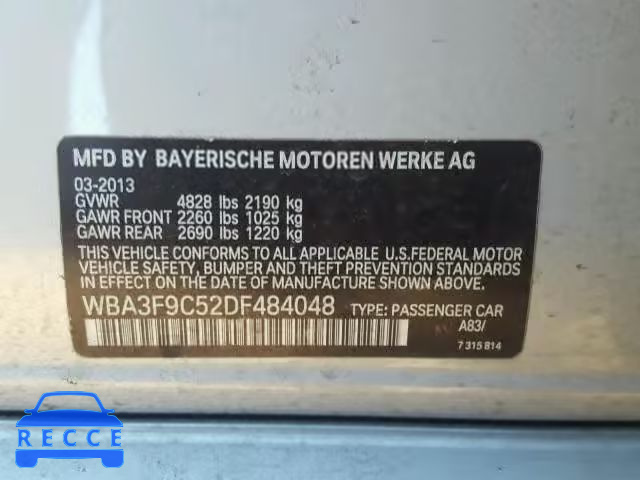 2013 BMW ACTIVEHYBR WBA3F9C52DF484048 зображення 9