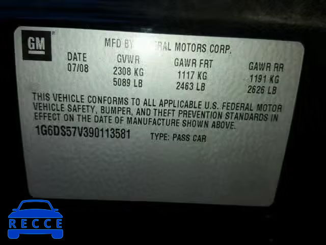 2009 CADILLAC CTS HI FEA 1G6DS57V390113581 зображення 9