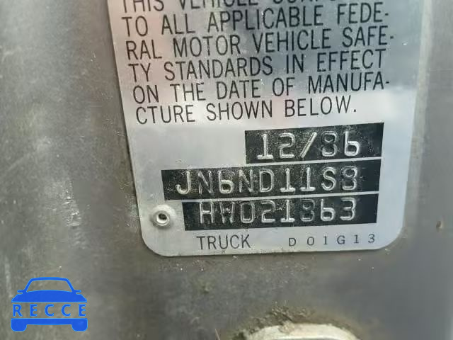 1987 NISSAN D21 SHORT JN6ND11S8HW021863 image 9
