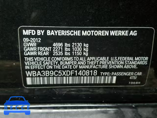 2013 BMW 335 XI WBA3B9C5XDF140818 image 9
