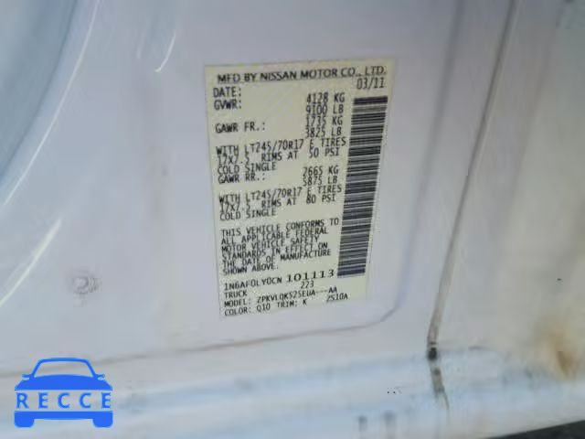 2012 NISSAN NV 2500 1N6AF0LY0CN101113 зображення 9