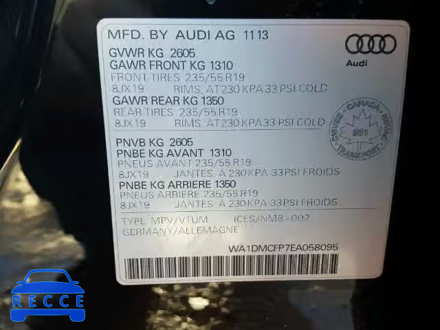 2014 AUDI Q5 TDI WA1DMCFP7EA058095 зображення 9