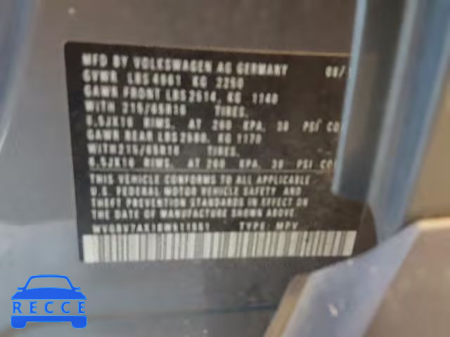 2011 VOLKSWAGEN TIGUAN S WVGBV7AX1BW511551 image 9