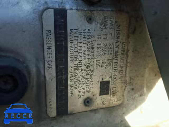 1989 NISSAN STANZA JN1HT21S1KT217518 Bild 9