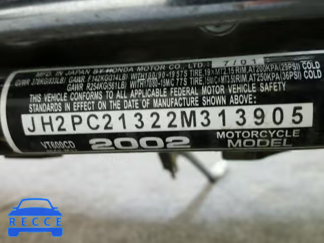 2002 HONDA VT600 CD JH2PC21322M313905 image 18