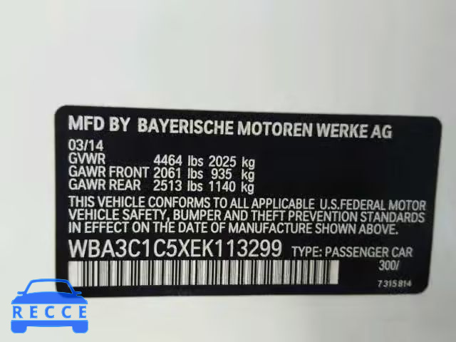 2014 BMW 328 I SULE WBA3C1C5XEK113299 Bild 9