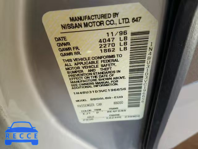 1997 NISSAN ALTIMA XE 1N4BU31D3VC196656 image 9