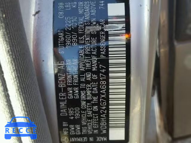 1999 MERCEDES-BENZ C 230 WDBHA24G7XA681747 image 9