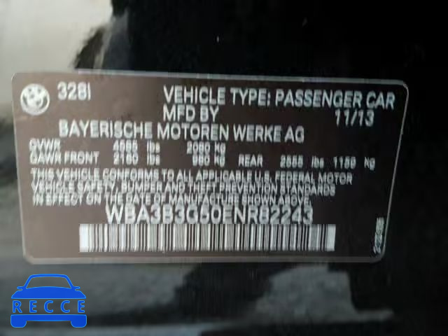 2014 BMW 328 XI WBA3B3G50ENR82243 image 9