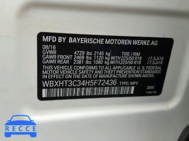 2017 BMW X1 XDRIVE2 WBXHT3C34H5F72436 image 9