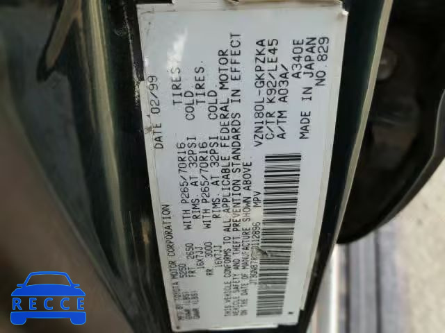 1999 TOYOTA 4RUNNER LI JT3GN87R2X0112896 image 9