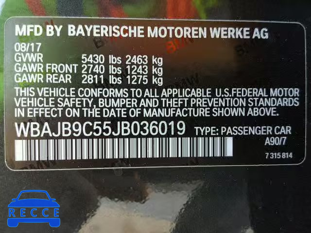 2018 BMW M550XI WBAJB9C55JB036019 зображення 9