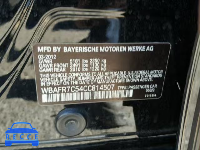 2012 BMW 535 I WBAFR7C54CC814507 image 9