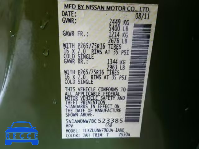2011 NISSAN XTERRA OFF 5N1AN0NW7BC523385 image 9