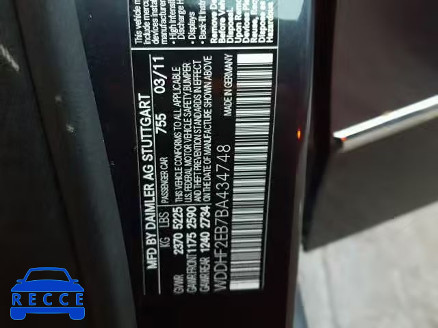 2011 MERCEDES-BENZ E 350 BLUE WDDHF2EB7BA434748 зображення 9