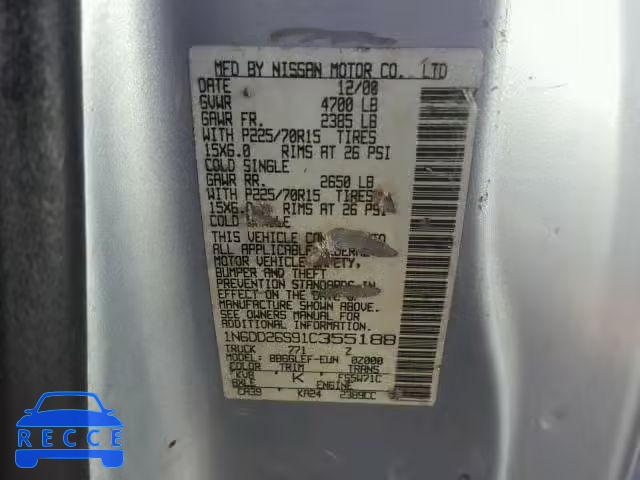 2001 NISSAN FRONTIER K 1N6DD26S91C355188 image 9