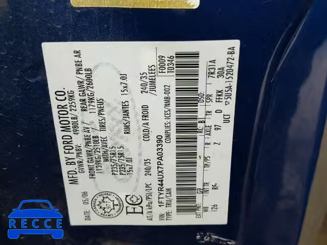 2007 FORD RANGER SUP 1FTYR44UX7PA03390 Bild 9