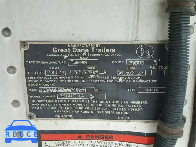 1998 GREAT DANE TRAILER TRAILER 1GRAA9628WW084904 зображення 9