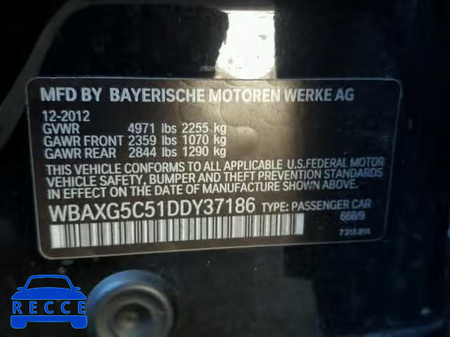 2013 BMW 528 I WBAXG5C51DDY37186 image 9