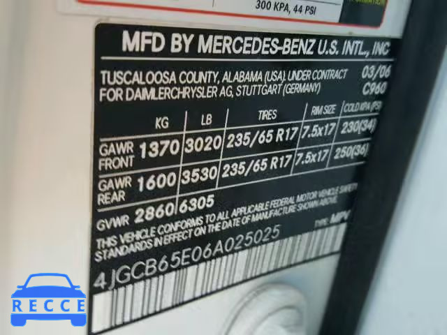 2006 MERCEDES-BENZ R 350 4JGCB65E06A025025 Bild 9