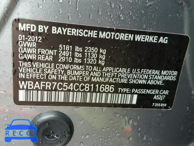 2012 BMW 535 I WBAFR7C54CC811686 image 9
