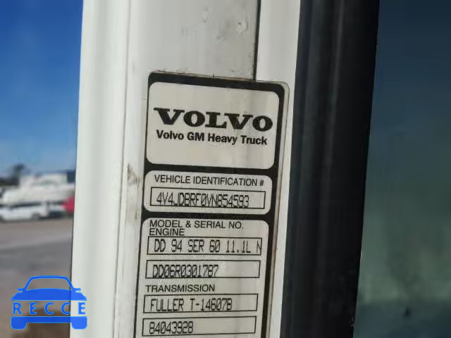 1997 VOLVO CONVENTION 4V4JDBRF0VN854593 зображення 9