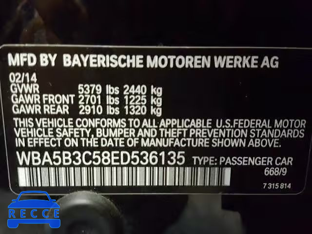 2014 BMW 535 XI WBA5B3C58ED536135 image 9