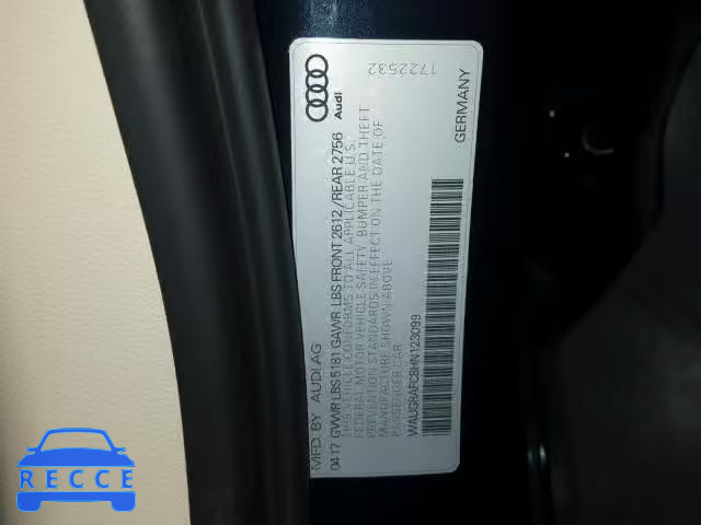 2017 AUDI A6 PREMIUM WAUG8AFC8HN123099 image 9