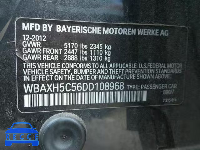 2013 BMW 528 XI WBAXH5C56DD108968 image 9