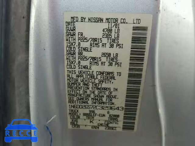 2002 NISSAN FRONTIER K 1N6DD26S72C329643 image 9