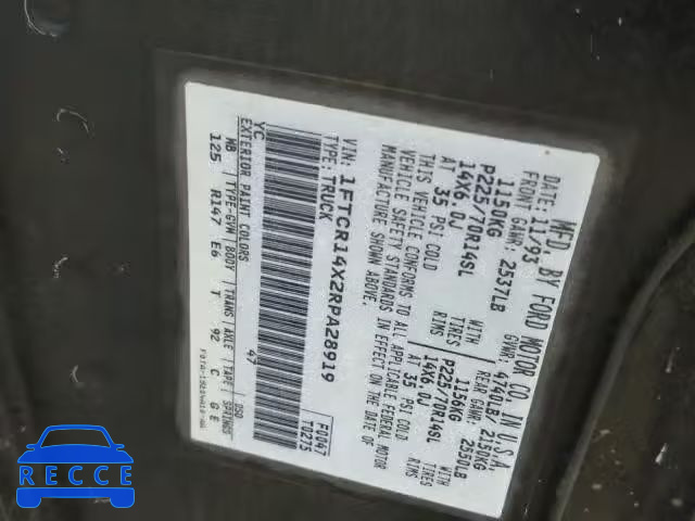 1994 FORD RANGER SUP 1FTCR14X2RPA28919 image 9