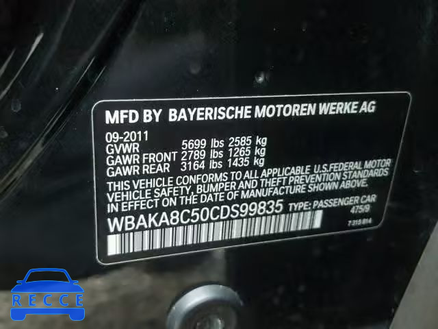 2012 BMW 750I WBAKA8C50CDS99835 image 9