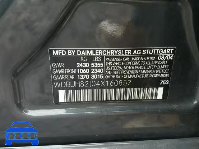 2004 MERCEDES-BENZ E 320 4MAT WDBUH82J04X160857 Bild 9