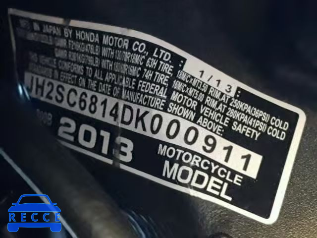 2013 HONDA GL1800 B JH2SC6814DK000911 зображення 9