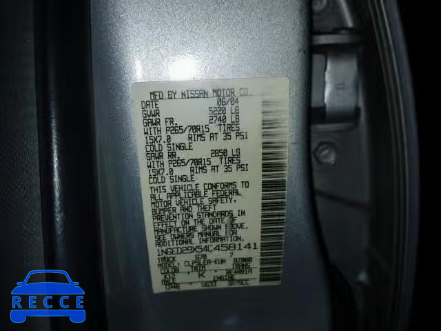 2004 NISSAN FRONTIER C 1N6ED29X54C458141 image 9