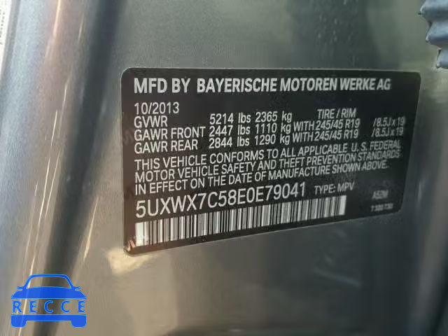 2014 BMW X3 XDRIVE3 5UXWX7C58E0E79041 image 9