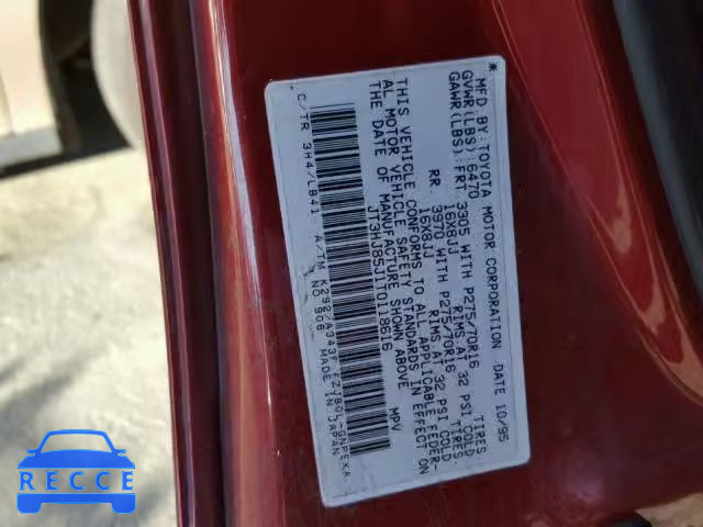 1996 TOYOTA LAND CRUIS JT3HJ85J1T0118616 зображення 9