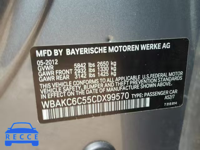 2012 BMW 750I XDRIV WBAKC6C55CDX99570 image 9