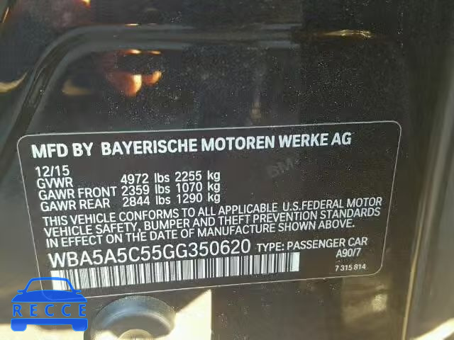 2016 BMW 528 I WBA5A5C55GG350620 Bild 9