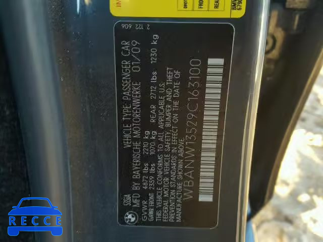 2009 BMW 535 I WBANW13529C163100 image 9