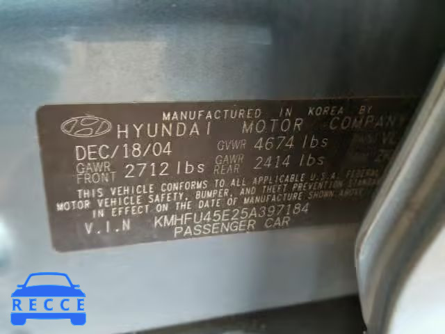 2005 HYUNDAI XG 350 KMHFU45E25A397184 image 9