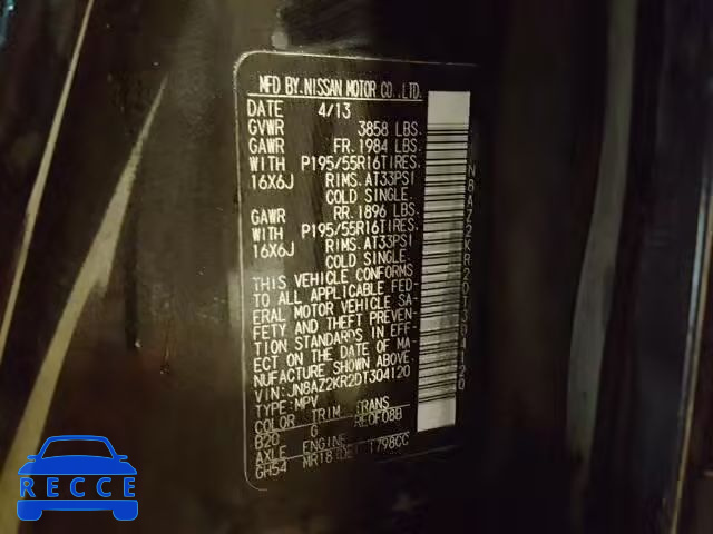 2013 NISSAN CUBE S JN8AZ2KR2DT304120 image 9