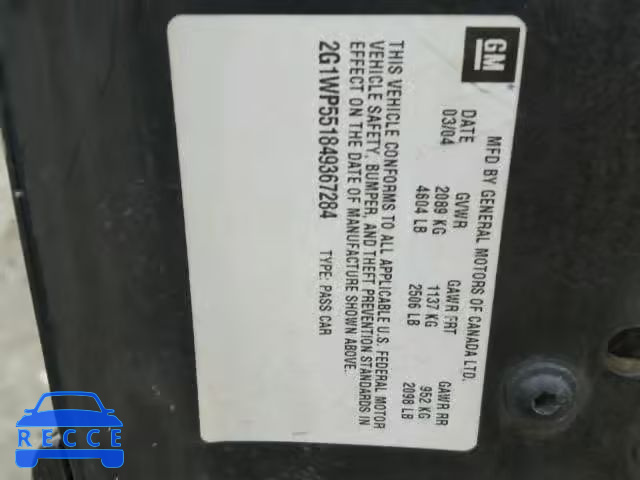 2004 CHEVROLET IMPALA SS 2G1WP551849367284 image 9