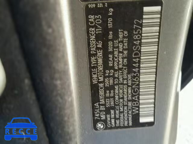 2004 BMW 745 LI WBAGN63444DS48572 image 9