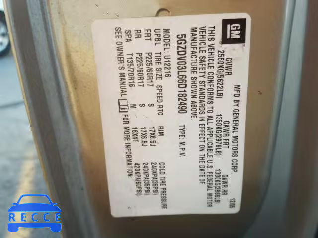 2006 SATURN RELAY 2 5GZDV03L66D182490 Bild 9