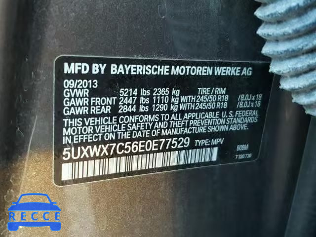 2014 BMW X3 XDRIVE3 5UXWX7C56E0E77529 зображення 9