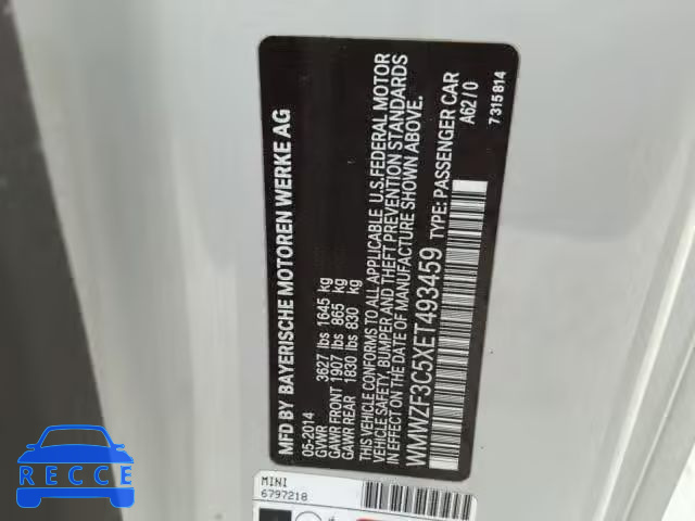 2014 MINI COOPER CLU WMWZF3C5XET493459 image 9