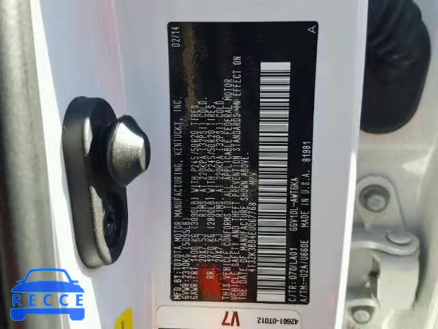 2014 TOYOTA VENZA LE 4T3ZK3BB4EU067768 image 9